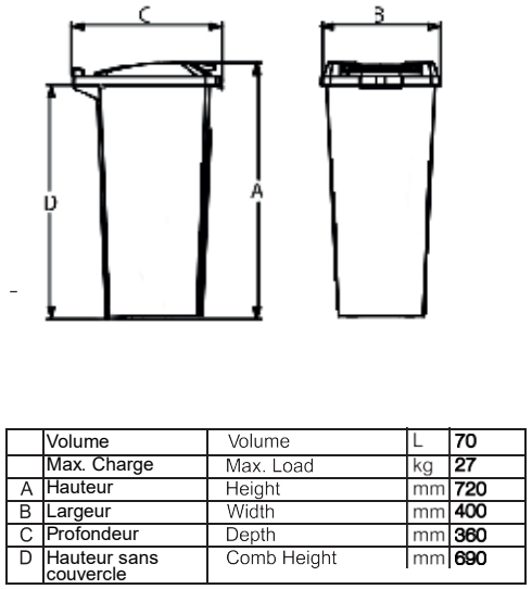 70 LT Garbage Box