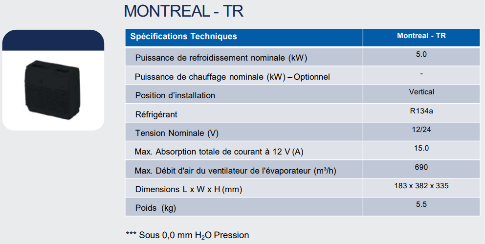 Evaporateur MONTREAL - TR